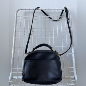 Vintage 90s coach black leather lunchbox bag 9991 EUC